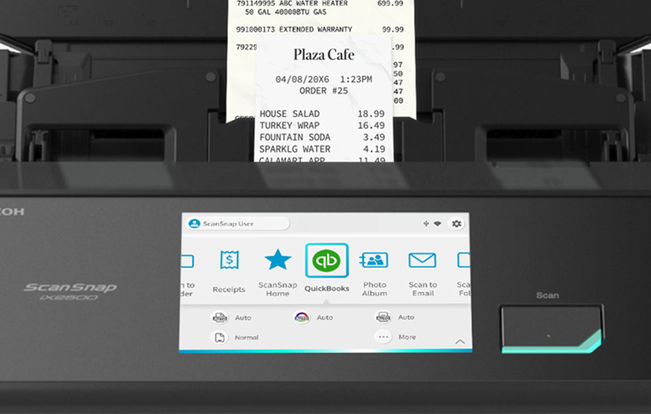 Scansnap Quickbooks ScanSnap iX2500 Receipt Edition - QuickBooks Receipt Scanner for Small ...