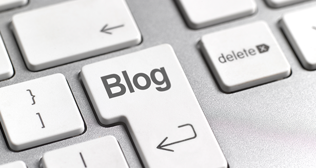 Image of keyboard keys with one large key that says "Blog" with a return arrow.