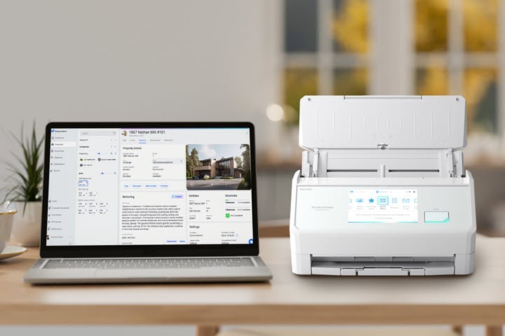 Laptop and iX12400 scanner side by side.