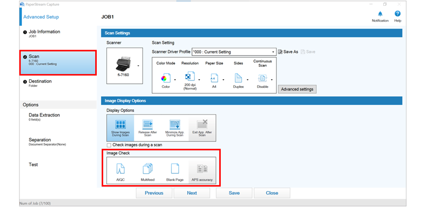 Software interface of PaperStream Capture Pro highlighting key capture features.