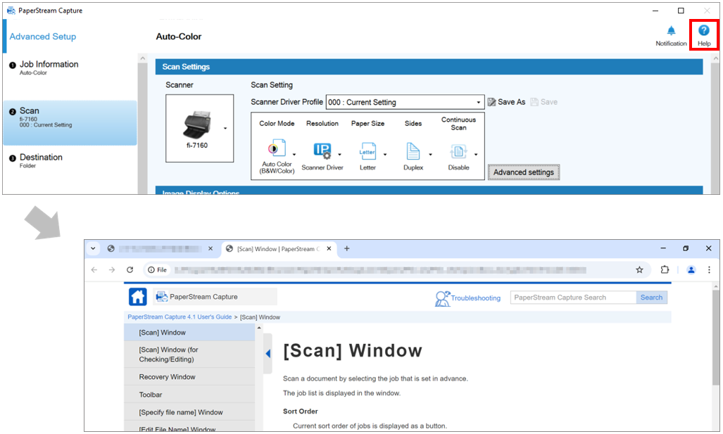 Detailed guidance on software operation and settings is available in the built‑in help.
