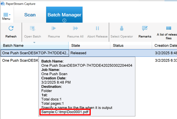 Locate where batch‑scanned images were saved in PaperStream Capture Pro using file paths and scan settings.