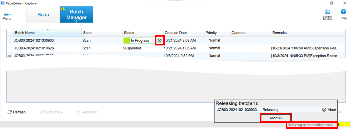 Error in PaperStream Capture Pro preventing batch release: file name conflict detected; check file‑name settings.
