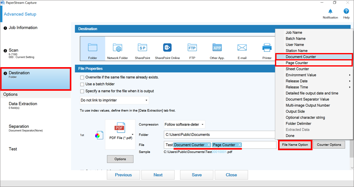 Error in PaperStream Capture Pro preventing batch release: file name conflict detected; check file‑name settings.