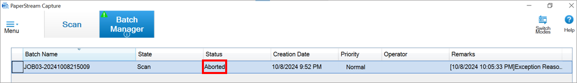 Log in with administrator privileges on the computer to delete the batch job in the software.