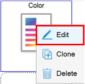 Software interface showing a user right‑clicking a profile icon to open Edit settings.