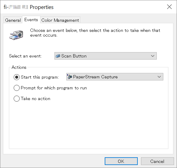 Instructions for setting up a scanner to start scanning using the Scan button.