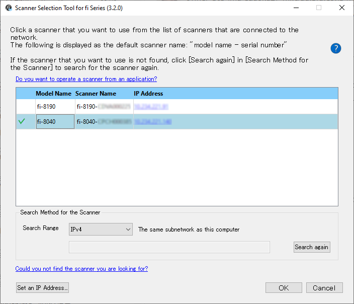 Scanner setup instructions for enabling Scan‑button scanning on a LAN network.