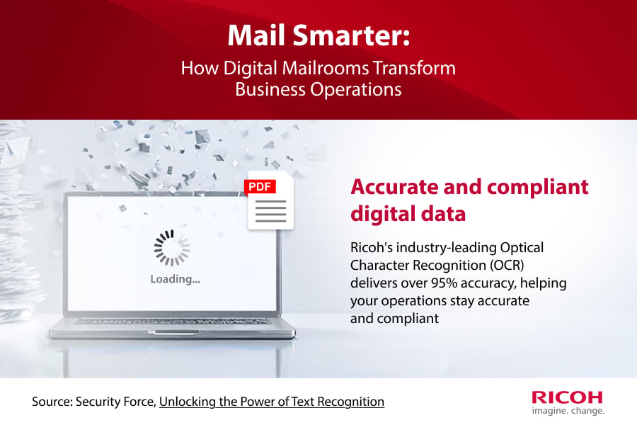 High‑accuracy Ricoh OCR powering compliant, efficient digital mailroom document processing.