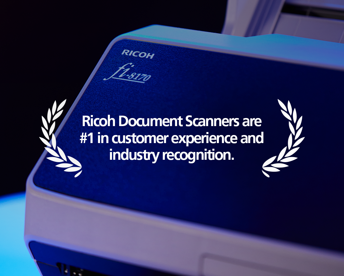 fi-8170 Scanner with text Ricoh Document Scanners are #1 in customer experience and industry recognition.  