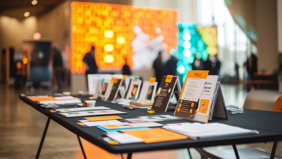 Table with brochures