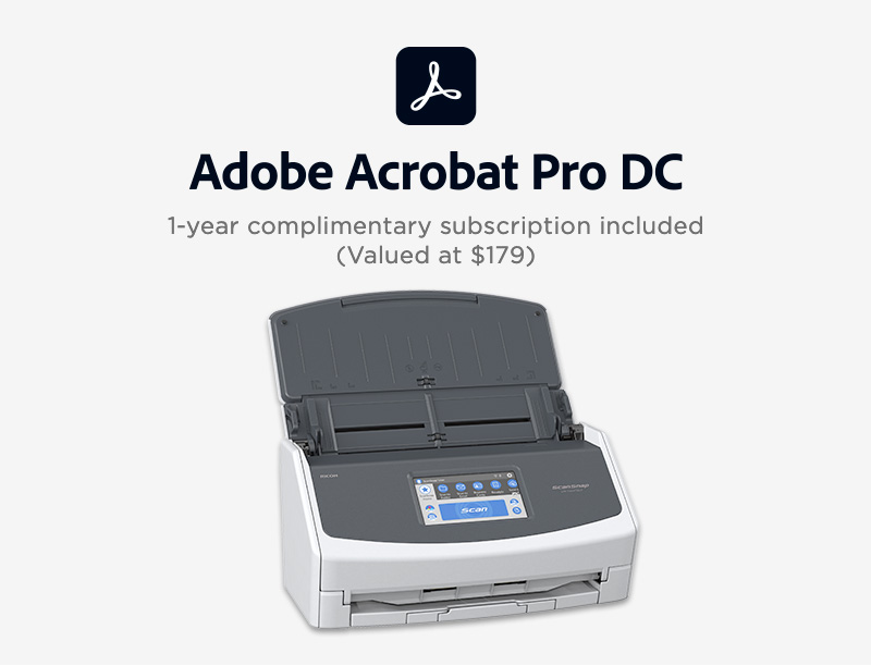 ScanSnap iX1600 Deluxe - With Adobe Acrobat Pro DC Available