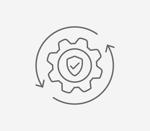 Icon of a gear with a arrow around it. 