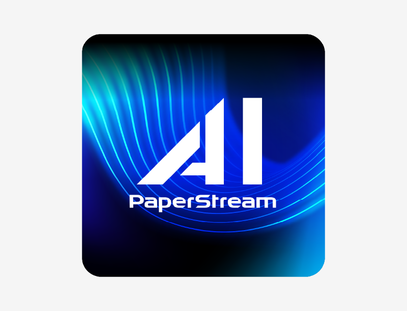 PaperStream AI subscription service for intelligent document scanning, automated data capture, and workflow optimization.