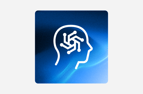 Graphic depicting outline of human head with cog.
