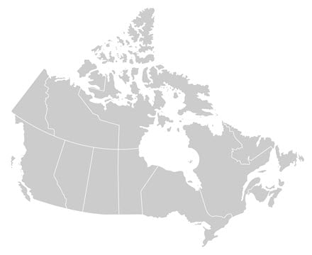 Map image of Canada region