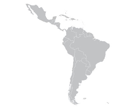 Map image of Latin America region